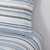 Sabanas Microfibra 1.5 Plaza Lineas Azul /  Beige