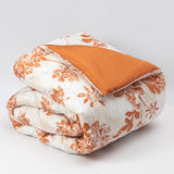 Plumon Reversible 2 Plazas Flores Terracota