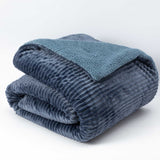 Cobertor  Reversible Sherpa 2 Plazas Cotelón Azul