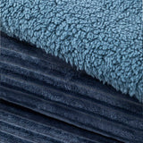 Cobertor  Reversible Sherpa 2 Plazas Cotelón Azul
