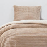 Cobertor Reversible Sherpa 1.5 Plaza Cotelón Beige