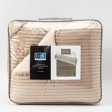 Cobertor Reversible Sherpa 1.5 Plaza Cotelón Beige
