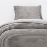 Cobertor  Reversible Sherpa 1.5 Plaza Cotelón Gris
