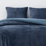Cobertor  Reversible Sherpa 2 Plazas Cotelón Azul