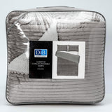 Cobertor  Reversible Sherpa 2 Plazas Cotelón Gris
