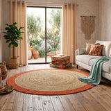 Alfombra Yute Red. Cancun 150X150 Naranjo