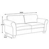Sofá Classic  3 Cuerpos Walnut