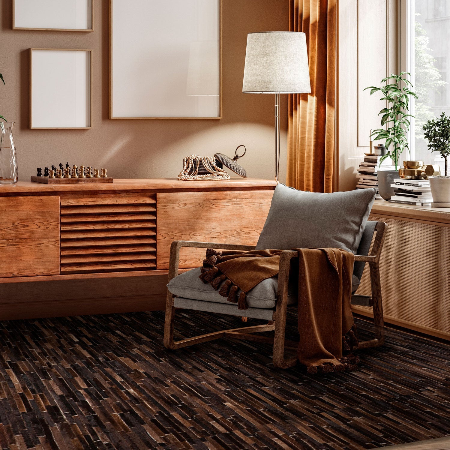 Alfombra  Cuero Fashion 160X230 Kb-89 Brown DIB