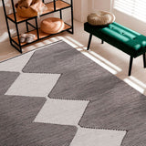 Alfombra Kelim Geo Design 160X230 Negro