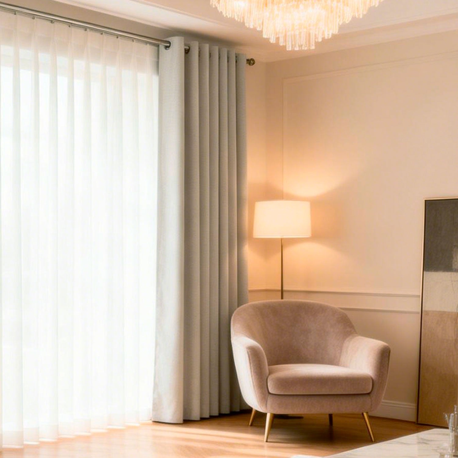 Cortina Blackout 2 Paños Altea Gris Claro