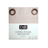 Cortina 2 Paños Textura Lino Milano Natural