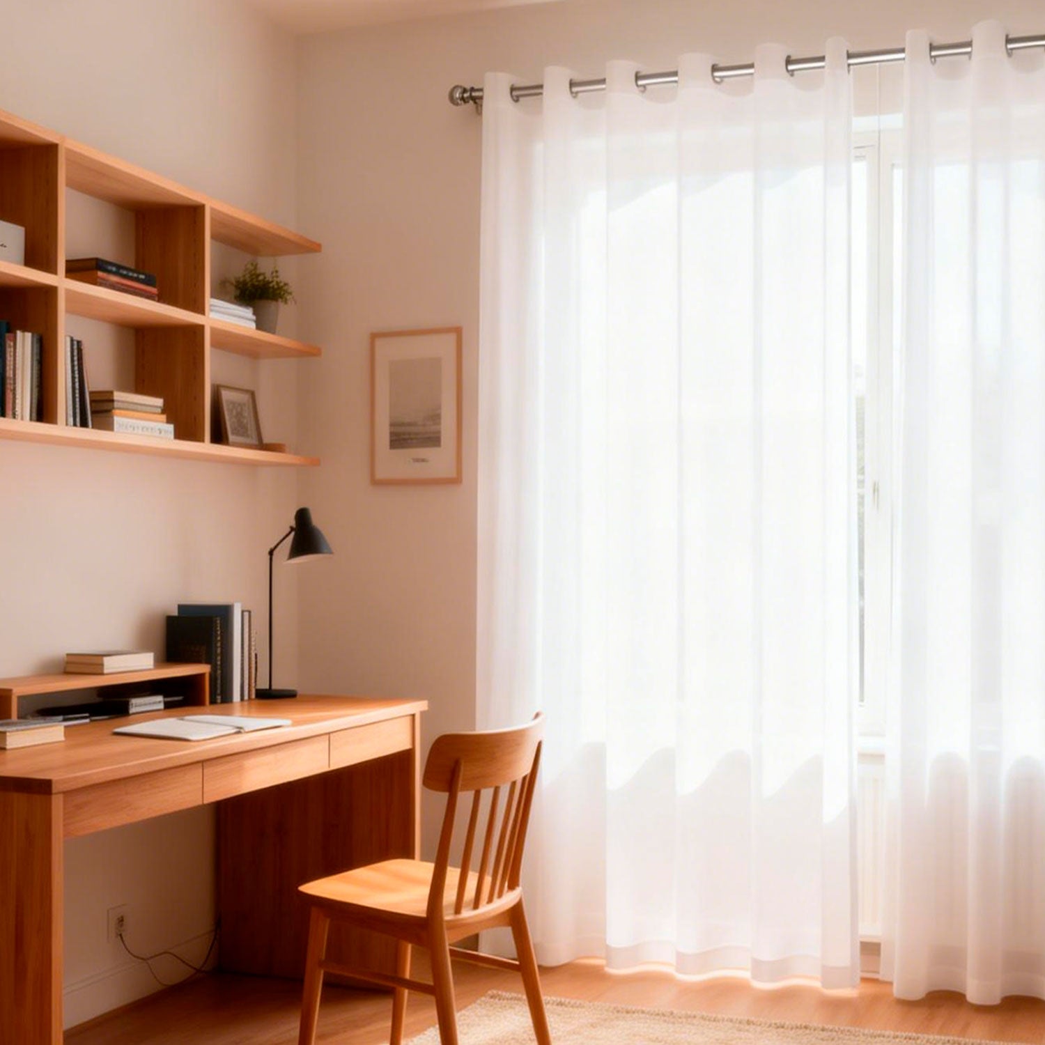 Cortina 2 Paños Velo Basico Perla